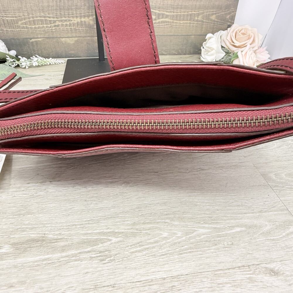 Calvin Klein Maroon Red Clutch Small Shoulder Bag NWT - Picture 7 of 10